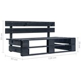  Srednja vrtna sofa od paleta od crno impregnirane borovine | shoptok.hr