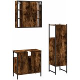  3-dijelni set kupaonskih ormarića boja dimljenog hrasta drveni | shoptok.hr