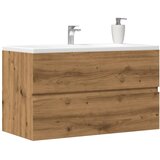 vidaXL Omarica za umivalnik artisian hrast 90x38,5x45 cm inž. les Cene