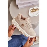 Boto Warm Women's Sports Shoes Lace-up On Platform Beige Bialoa | ePonuda.com