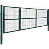  Vrata za ogradu sa stupovima 350 x 120 cm čelična zelena | shoptok.hr
