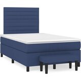  Box spring postelja z vzmetnico moder 120x200 cm blago | Shoptok.si