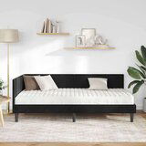  Kutni okvir kreveta s madracem Crna 90 x 200 cm Baršun | shoptok.hr