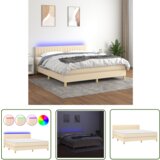 The Living Store Box spring postelja z vzmetnico LED krem 180x200 cm blago - Box Spring Postelja, (21737355) | Shoptok.si