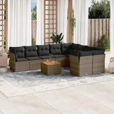 vidaXL 10-dijelni set vrtnih sofa od poliratana s jastucima sivi | shoptok.hr