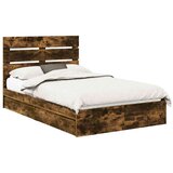  Krevet s od storage s uzglavljem Dimljeni hrast 135 x 190 cm | shoptok.hr