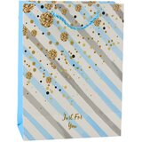  Paper Gift Bag Blue Pink Glitter 23 x 18 x 10.5 cm | Shoptok.si