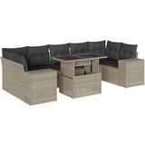 Maison Chic Seti vrtnega pohištva - Vrtna garnitura - Vrtni pohištvo set 8-delna z blazinami sv. siv poli ratan, (21807793) | Shoptok.si