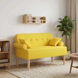 vidaXL Ljubavni kauč s gumbima Svijetlo žuta 120 x 65 x 79 cm Tkanina | shoptok.hr