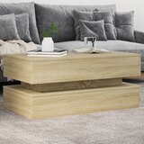 vidaXL Klubska mizica z LED lučkami sonoma hrast 90x50x40 cm Cene