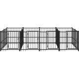 Zunanji pasji boks jeklo 7,51 m² - - črna - 85 - 388 x 193.5 x 100 cm - | Shoptok.si