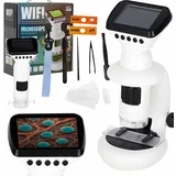 3-u-1 digitalni mikroskop – Wi-Fi, USB, 2,4-inčni LCD zaslon, 1000× povećanje i dodaci