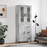 The Living Store Visoka komoda betonsko siva 69,5x34x180 cm inženirski les - Visoka Omara, (21429197) Cene