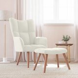 Stolica za opuštanje s osloncem za noge krem bijela baršunasta | shoptok.hr