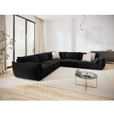 Mazzini Sofas Črna žametna kotna sedežna garnitura Vanda – | Shoptok.si