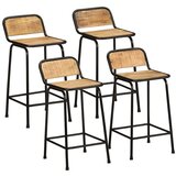 vidaXL Barski stolčki 4 črni 46x35,5x80 cm trden mangov les Cene