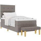 vidaXL Krevet na podlozi s madracem i klupom Taupe 100x200 cm Tkanina Cijene