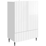 vidaXL Strani šal Bela visok sijaj 66 x 34,5 x 97 cm Inženirski les, (5000217314) | Shoptok.si