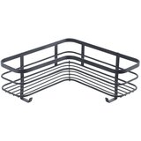 Metaltex Črna stenska kotna kopalniška polica Metaltex Origin Cene