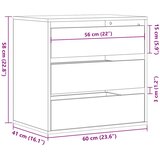  Kutna komoda s ladicama crna 60x41x58 cm od konstruiranog drva | shoptok.hr