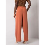 Fashion Hunters RUE PARIS Light brown fabric trousers with a high waist | Shoptok.si