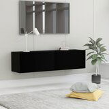 Maison Chic TV omarica - TV enota - Televizijska omarica črna 120x30x30 cm inženirski les, (21700826) | Shoptok.si