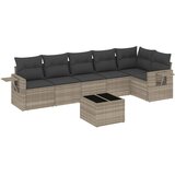 Maison Chic Seti vrtnega pohištva - Vrtna garnitura - Vrtni pohištvo set 7-delna z blazinami siv poli ratan, (21802339) | Shoptok.si