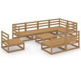  9-dijelna vrtna garnitura od masivne borovine smeđa boja meda | shoptok.hr