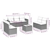 vidaXL 8-dijelni set vrtnih sofa od poliratana s jastucima crni | shoptok.hr