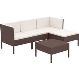 Maison Chic Seti vrtnega pohištva - Vrtna garnitura - Vrtni pohištvo set 5-delna z blazinami poli ratan rjava, (21815075) | Shoptok.si