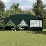 vidaXL party šator s 10 bočnih zidova Zeleni 6x4 m PE | shoptok.hr