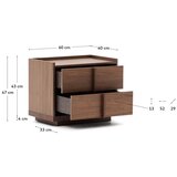 Kave Home Temno rjava nočna omarica v orehovem dekorju Onix – | Shoptok.si