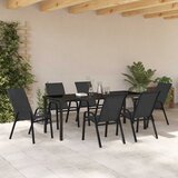  Vrtni set za objed 7 kom. Crna Čelik s prahom | shoptok.hr