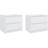 The Living Store Nočna omarica 2 kosa bela 50x39x43,5 cm iverna plošča - Nočna Omarica, (21433219) | Shoptok.si