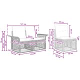  Sjedeća garnitura za vrt 5 kom. Crna poliratan 70,5 x 62 x 70 cm | shoptok.hr