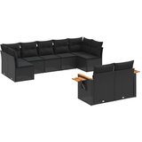  The Living Store Vrtna sedežna garnitura 9-delna z blazinami črn poli ratan - Vrtna Sedežna Garniture, (21451653) | Shoptok.si