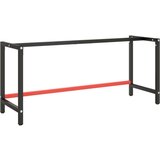 vidaXL Okvir za delovno mizo mat črn in mat rdeč 180x57x79 cm kovinski | Shoptok.si