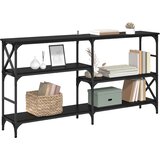  Konzolna stolica s policom Crni hrast 150 x 29 x 76,5 cm | shoptok.hr