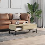  Stolić za kavu boja hrasta sonome 100x50x35 cm od drva i metala | shoptok.hr