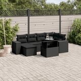 vidaXL 7-dijelni set vrtnih sofa od poliratana s jastucima crni | shoptok.hr