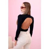 Kesi Włoski Women's bodysuit blouse with long sleeves and a deep neckline black | Shoptok.si