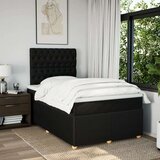 vidaXL krevet box spring s madracem crni 120 x 190 cm od tkanine | shoptok.hr