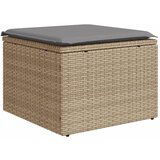 Furnova Vrtni stolček z blazino bež 55x55x37 cm poli ratan, (21954308) | Shoptok.si