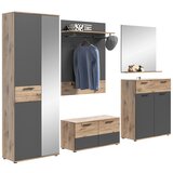 MID.YOU Predsoba Mason, 5-Delno, Siva, Barva Hrasta | Shoptok.si