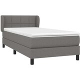  Box spring postelja z vzmetnico temno siva 80x200 cm blago, (20900367) | Shoptok.si