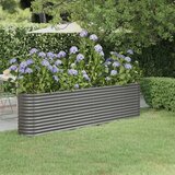 vidaXL Visoka greda iz prašno premazanega jekla 260x40x68 cm siva | Shoptok.si