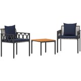 vidaXL Zunanji pohištveni set 3 pcs Siva in mornarsko modra poli ratan, (5000294219) | Shoptok.si