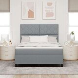 vidaXL Box Spring Postelja z Vložkom Svetlo Siva 140x200 cm Tkanina, (22080900) | Shoptok.si