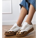 Gemre White sneakers with leopard print detail Meril | Shoptok.si