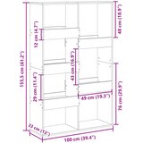  Regal za knjige boja hrasta 100x33x155,5 cm konstruirano drvo | shoptok.hr